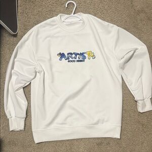 White Artist Graphic Men's Sweater